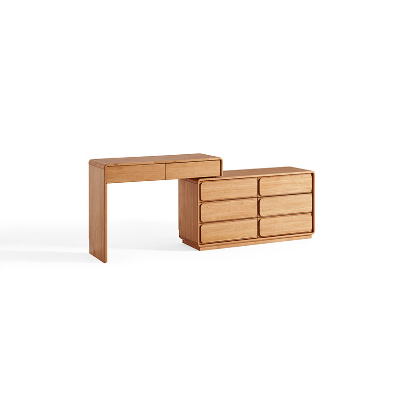Heathcliff Rubberwood Adjustable Dressing Table, Natural 3 / 6-Drawer – view 10