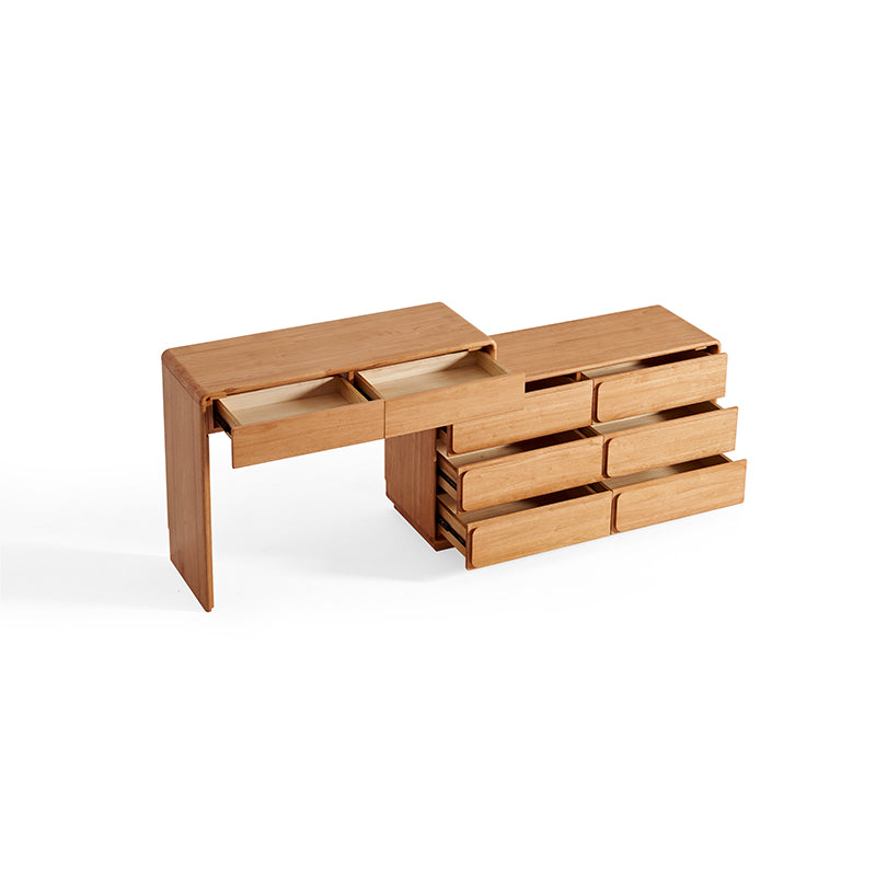 Heathcliff Rubberwood Adjustable Dressing Table, Natural 3 / 6-Drawer – view 11