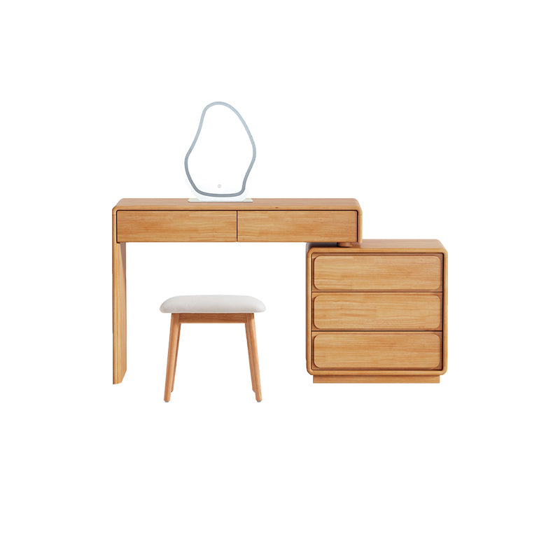 Heathcliff Rubberwood Adjustable Dressing Table, Natural 3 / 6-Drawer – Set Left & 3-drawer, view 20