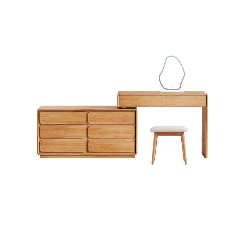 Heathcliff Rubberwood Adjustable Dressing Table, Natural 3 / 6-Drawer – Set Right & 6-drawer, view 15