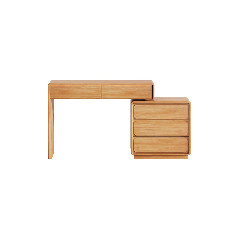 Heathcliff Rubberwood Adjustable Dressing Table, Natural 3 / 6-Drawer – Table Left & 3-drawer, view 21
