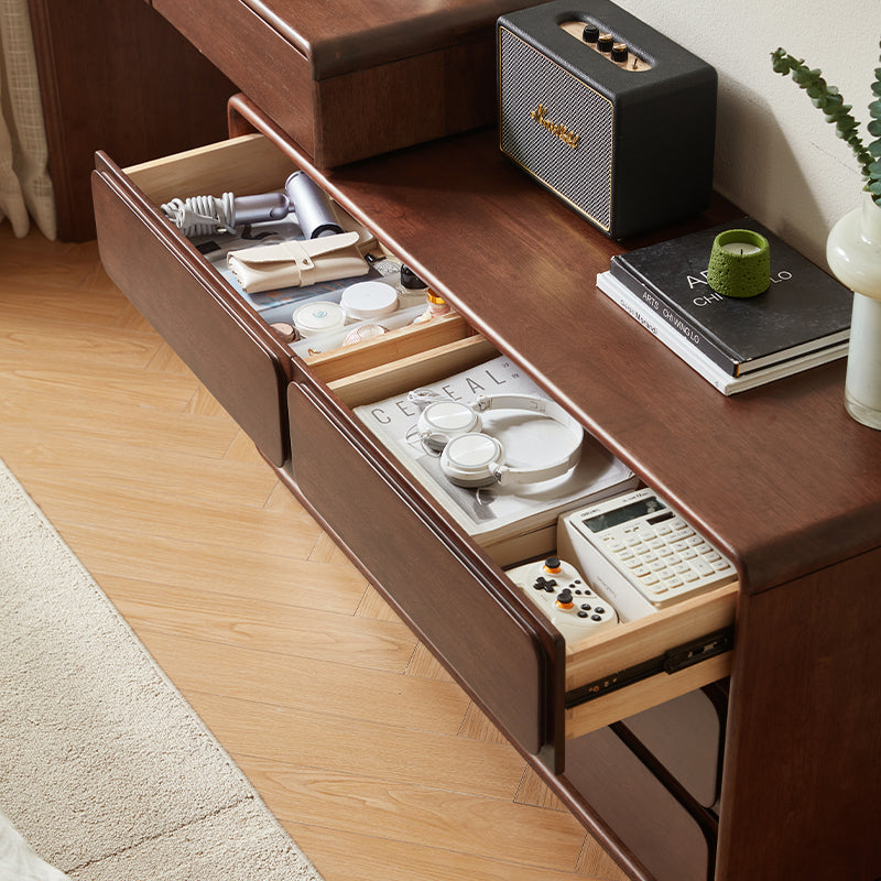Heathcliff Rubberwood Adjustable Dressing Table, Walnut 3 / 6-Drawer – view 12
