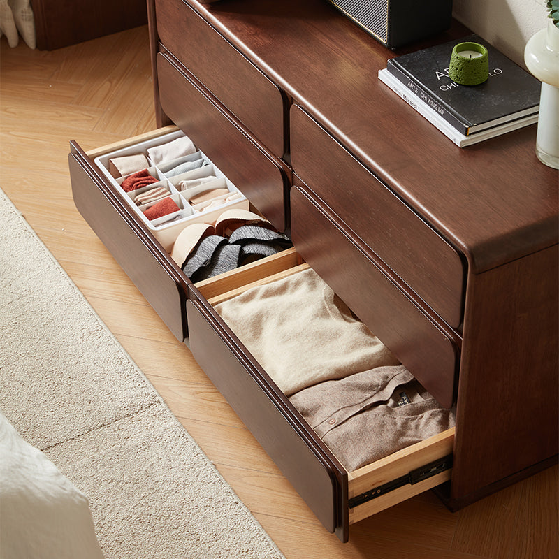 Heathcliff Rubberwood Adjustable Dressing Table, Walnut 3 / 6-Drawer – view 13