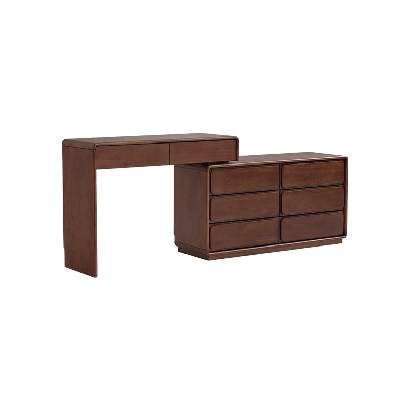 Heathcliff Rubberwood Adjustable Dressing Table, Walnut 3 / 6-Drawer – view 22