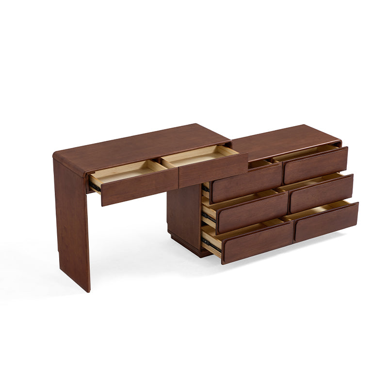 Heathcliff Rubberwood Adjustable Dressing Table, Walnut 3 / 6-Drawer – view 23