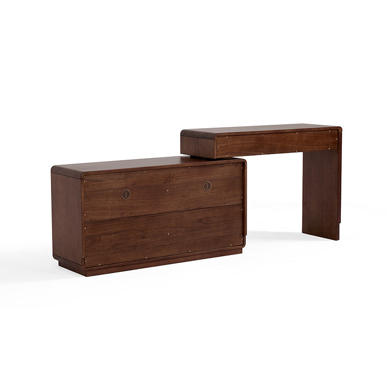 Heathcliff Rubberwood Adjustable Dressing Table, Walnut 3 / 6-Drawer – view 24