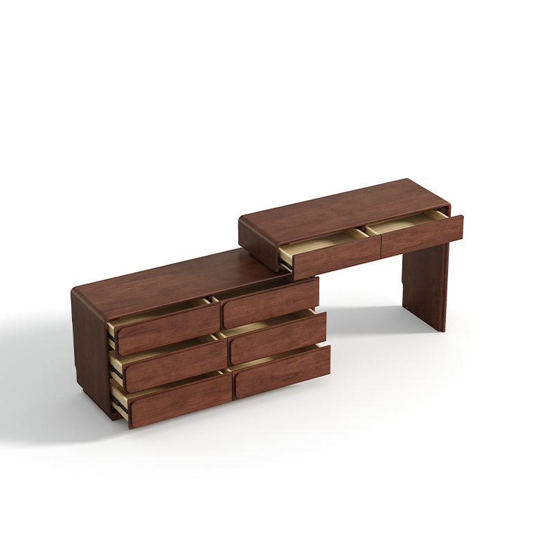 Heathcliff Rubberwood Adjustable Dressing Table, Walnut 3 / 6-Drawer – view 29