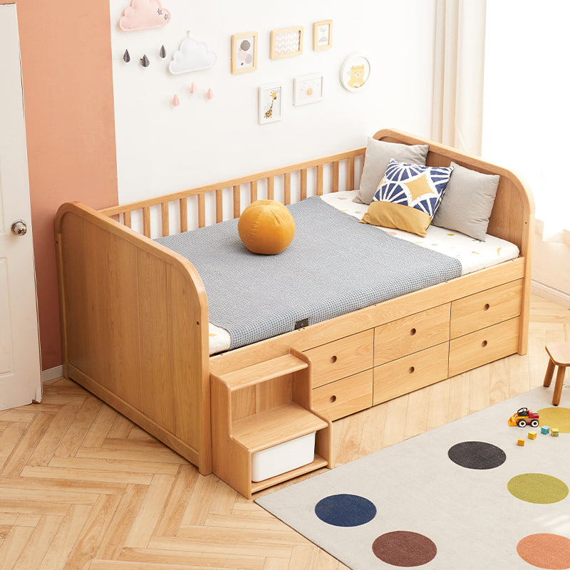 Isaac Solid American Oak Kids Bed, Semi-High with 6 Drawers 120cm – view 3