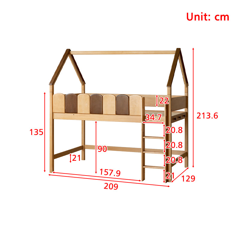 Isabella Solid Beech Kids Bed, Semi-High with Mattress 120cm – view 7