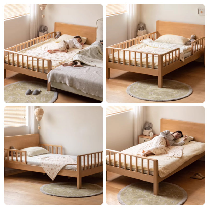 Ivan Solid Beech Kids Bed with Guardrails and Mattress 120cm – view 2