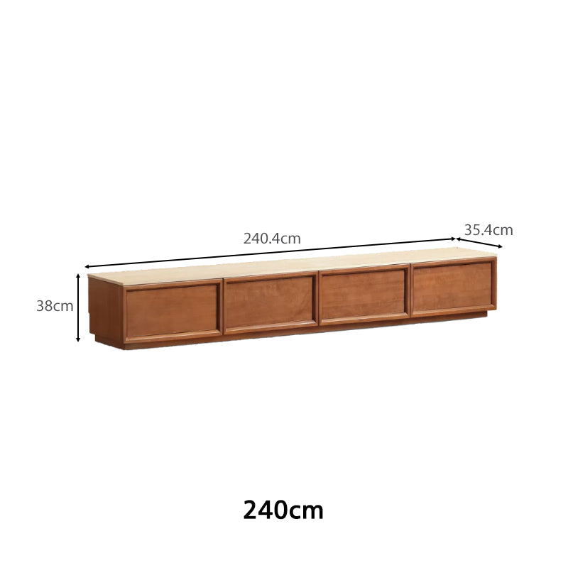 Jagger solid poplar TV unit with ceramic top in teak colour – view 13