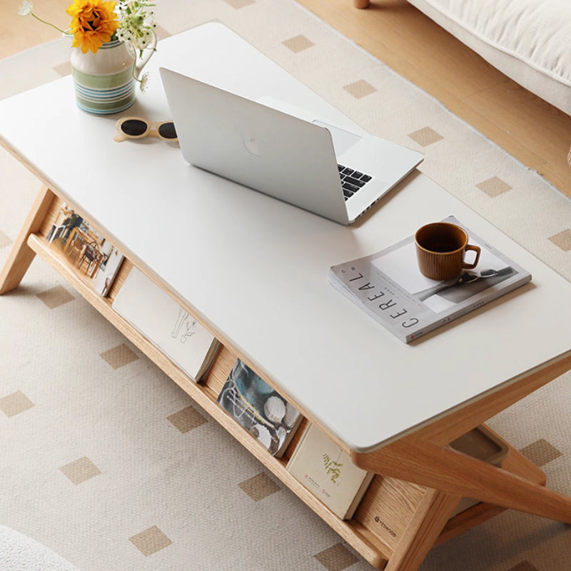Jean Rectangular Solid American Oak Coffee Table with Stone Slab 120cm – view 4