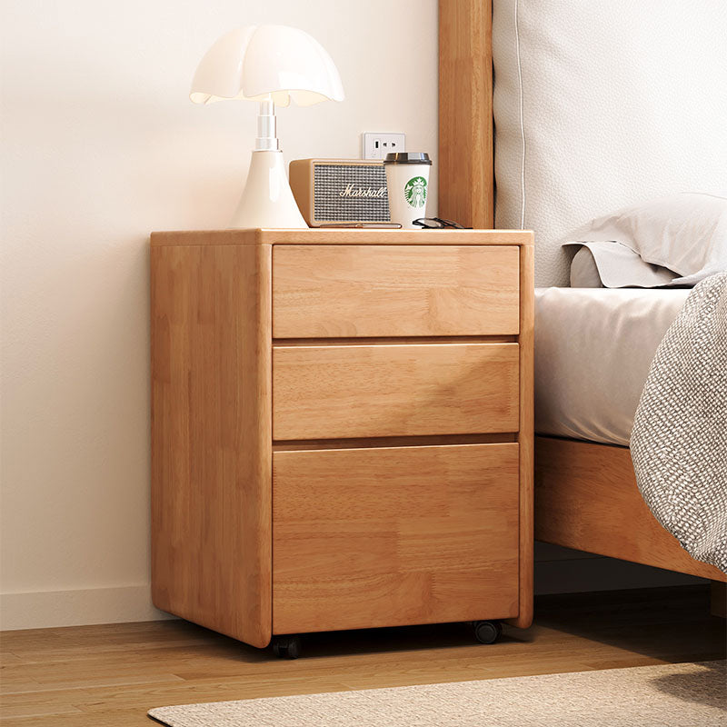 Judith Wooden Side Table with Drawer in Rubberwood 40cm – view 2