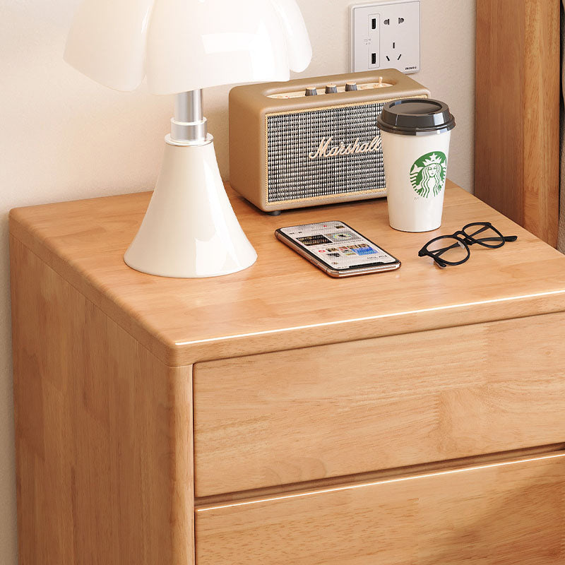 Judith Wooden Side Table with Drawer in Rubberwood 40cm – view 3