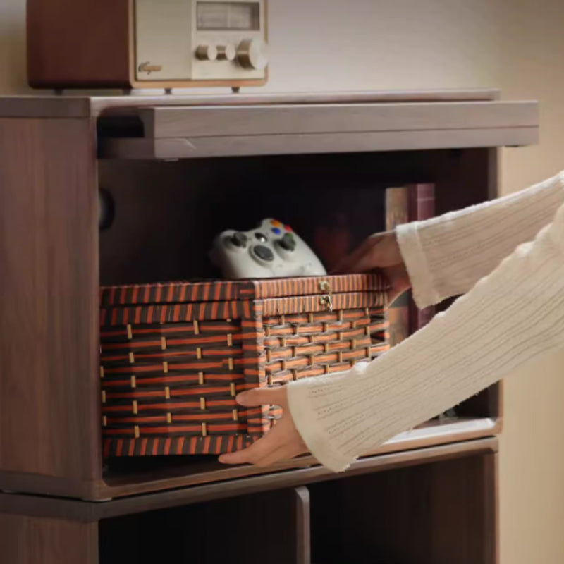 Julius solid black walnut stackable storage cabinet modules – view 13