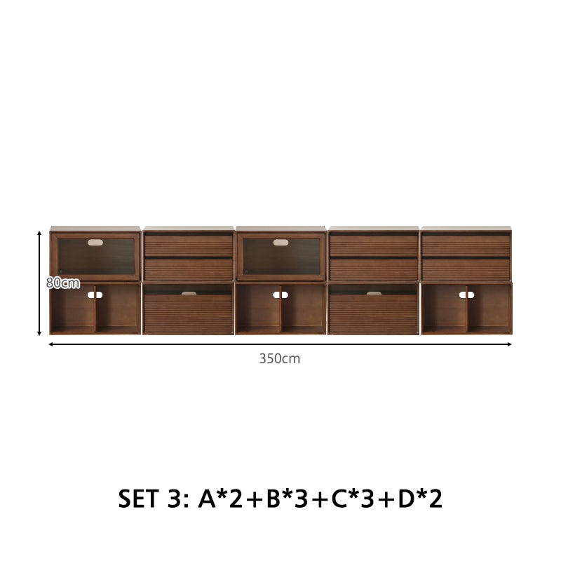 Julius solid black walnut stackable storage cabinet modules – view 7