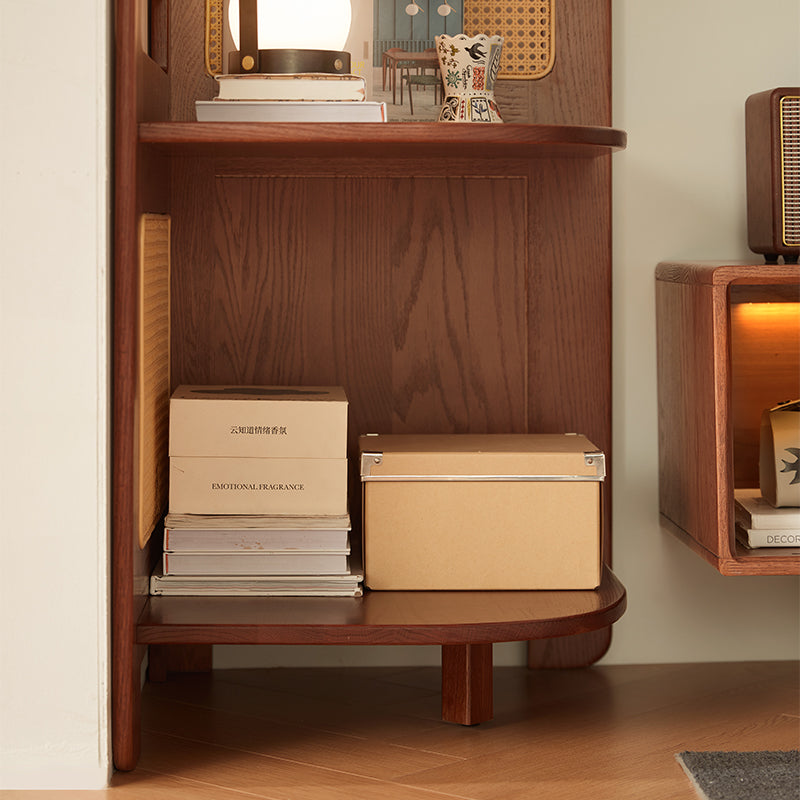 Kareem oak and carbon crystalline panel bookshelf in walnut – view 15