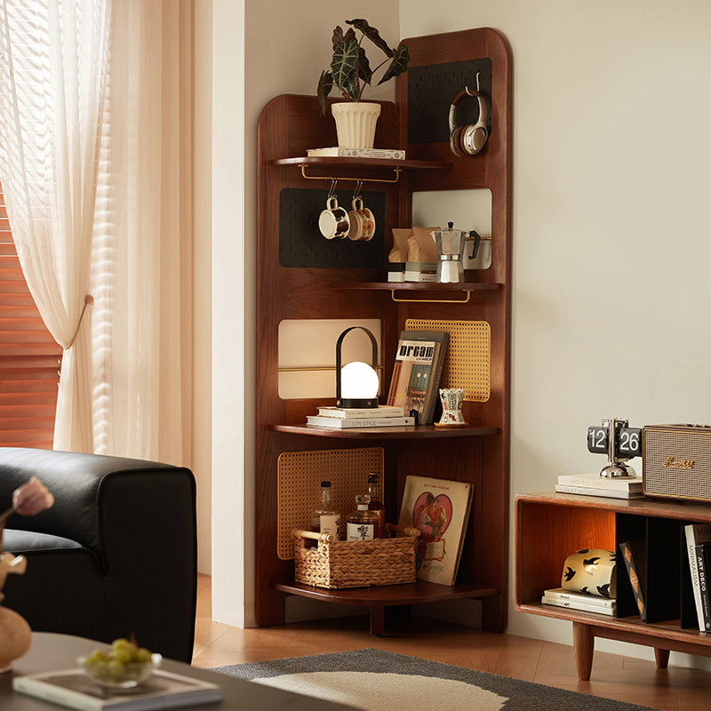 Kareem oak and carbon crystalline panel bookshelf in walnut – 40cm, 54cm