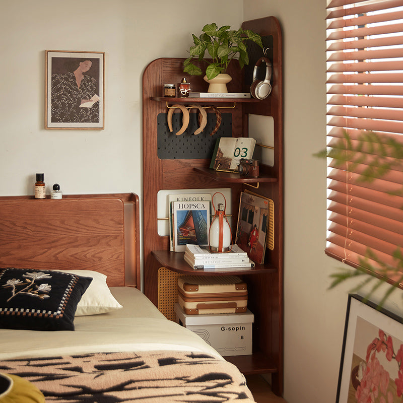 Kareem oak and carbon crystalline panel bookshelf in walnut – view 5