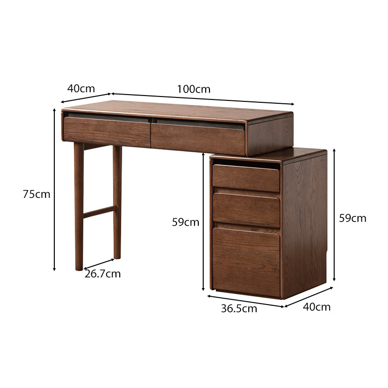 Karl Solid Oak Adjustable Dressing Table with Drawer Cabinet – view 11