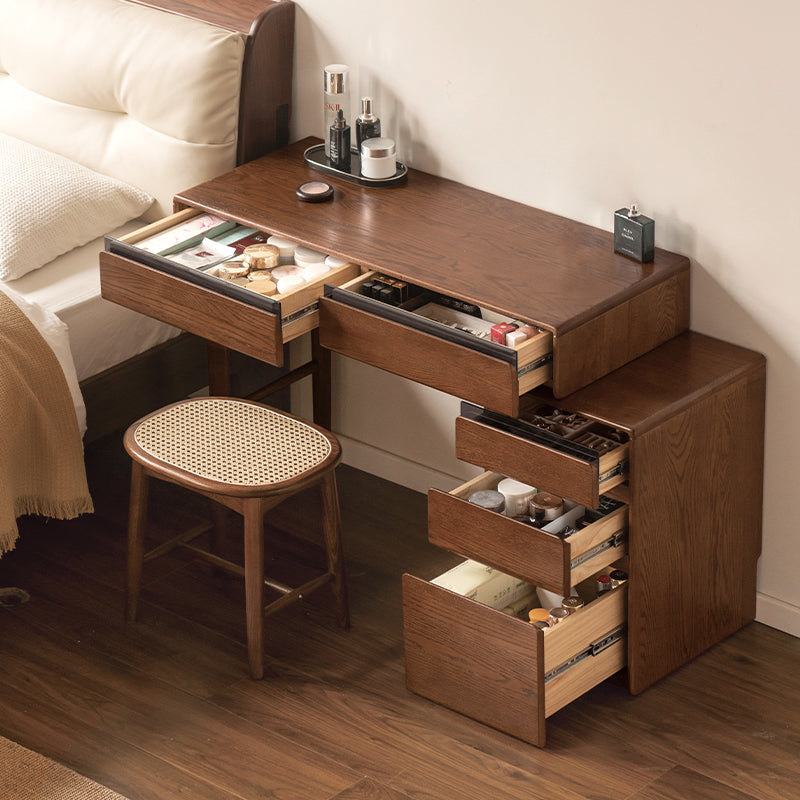 Karl Solid Oak Adjustable Dressing Table with Drawer Cabinet – view 4