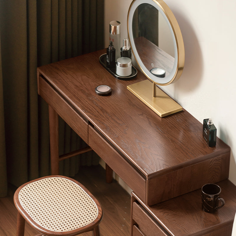 Karl Solid Oak Adjustable Dressing Table with Drawer Cabinet – view 5