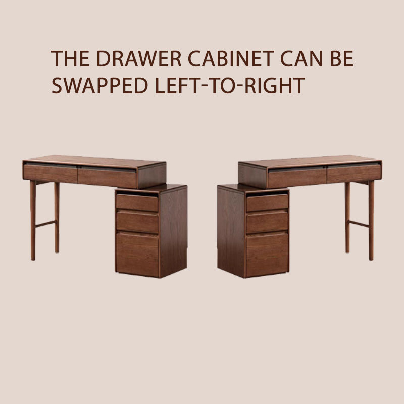 Karl Solid Oak Adjustable Dressing Table with Drawer Cabinet – view 9