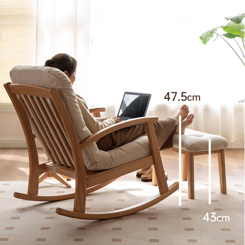 Kathryn Wooden Rocking Chair with Optional Stool – view 4