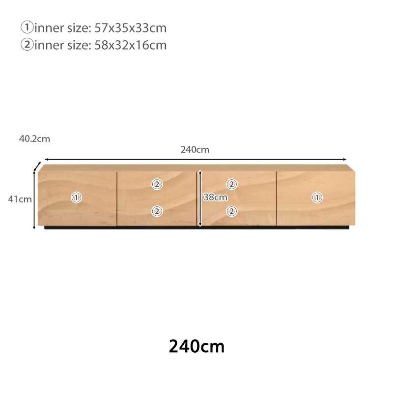 Kelly Solid Hard Maple and Oak Timber TV Unit 220cm 240cm – view 11