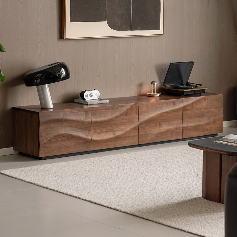 Kelly solid black walnut TV unit