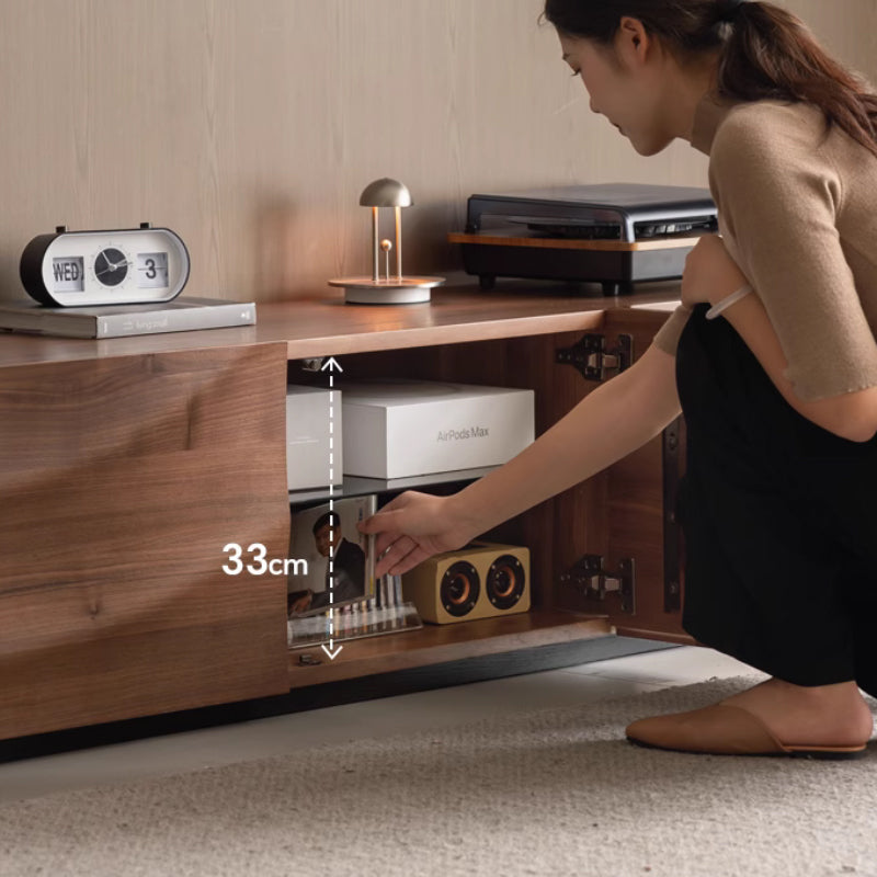 Kelly solid black walnut TV unit – view 3
