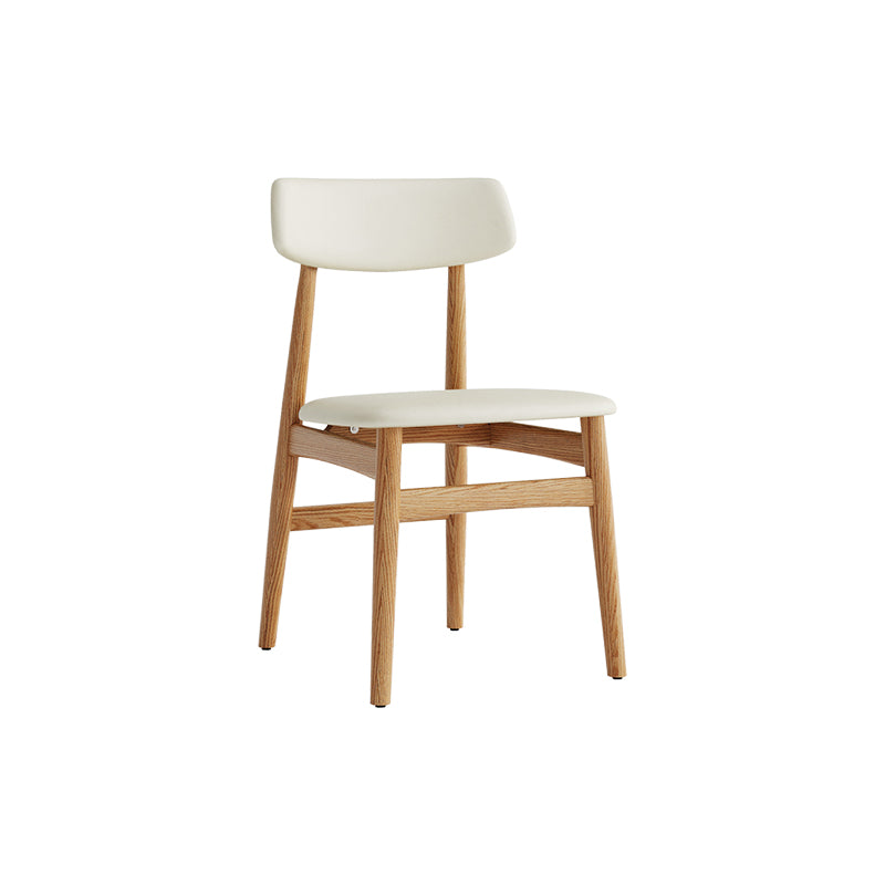 Kya armless solid oak dining chair in walnut colour – A, view 17