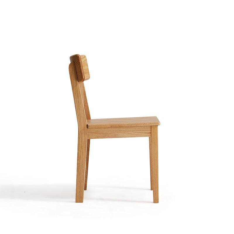 Kya armless solid oak dining chair in walnut colour – view 14