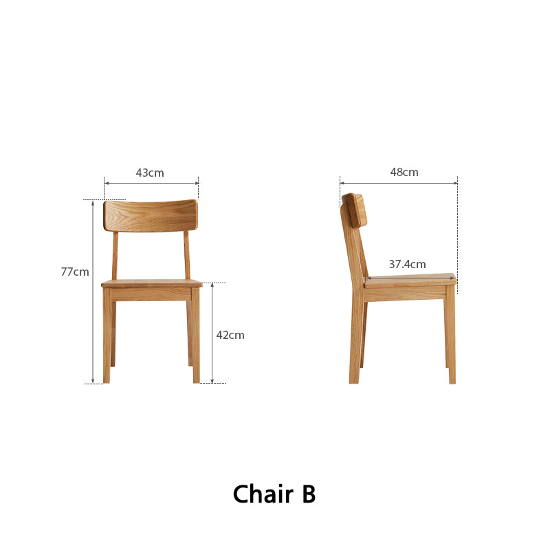 Kya armless solid oak dining chair in walnut colour – view 16