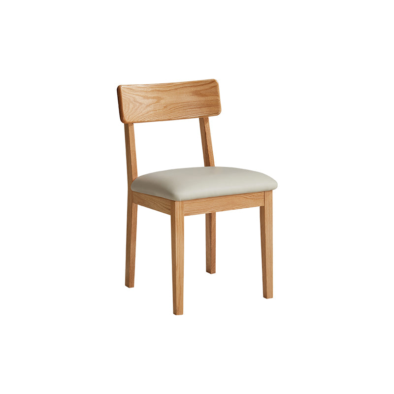 Kya armless solid oak dining chair in walnut colour – view 4