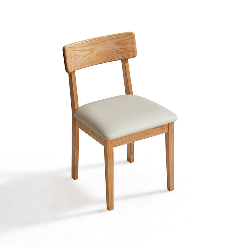 Kya armless solid oak dining chair in walnut colour – view 5