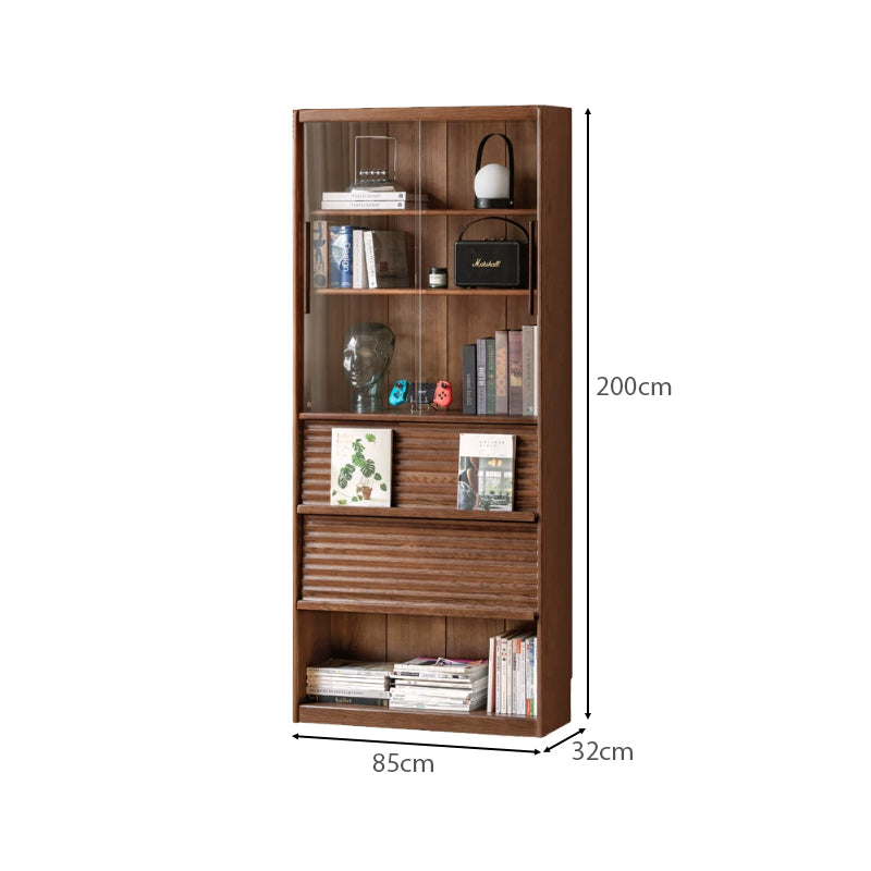 Kyson solid American oak tall bookshelf – view 10