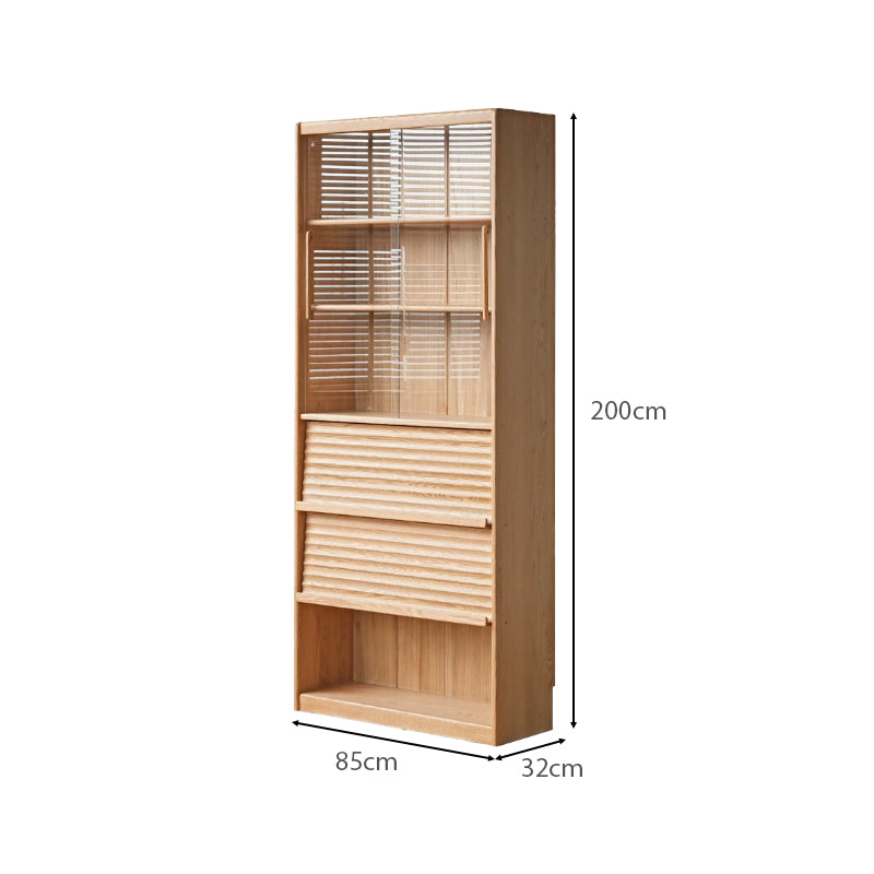 Kyson solid American oak tall bookshelf – view 8