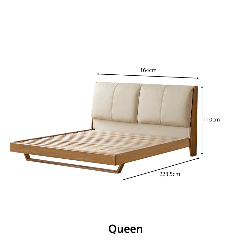 Aurelia Genuine Leather and Ash Wood Queen King Bed Frame – view 10