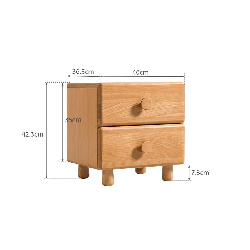 Linton Solid Beech Kids Bedside Table with Drawer 40cm – view 16