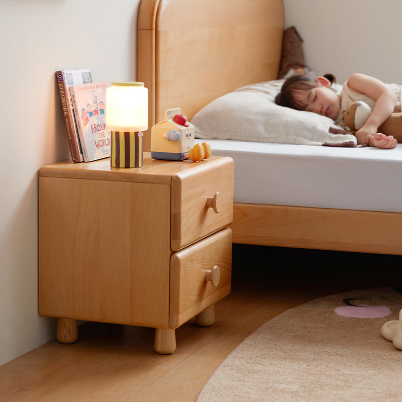 Linton Solid Beech Kids Bedside Table with Drawer 40cm – view 3