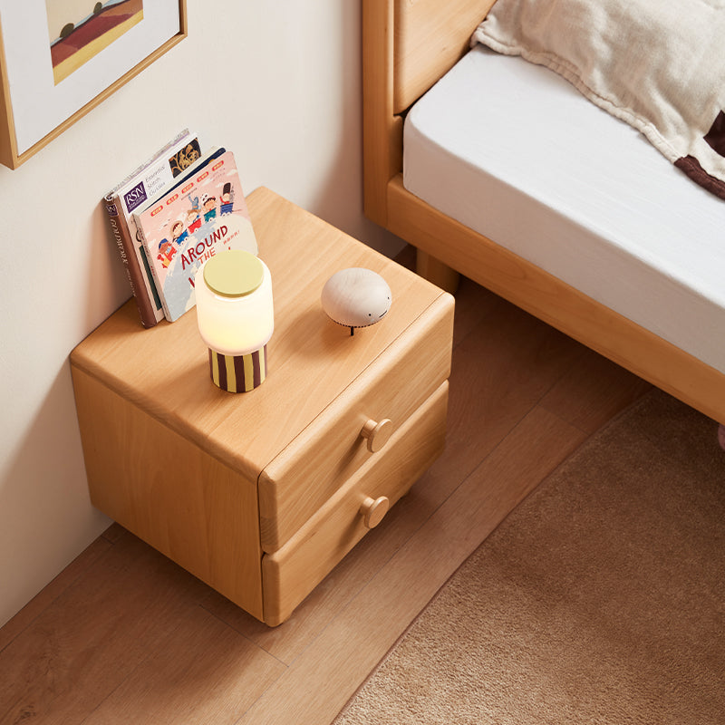 Linton Solid Beech Kids Bedside Table with Drawer 40cm – view 4