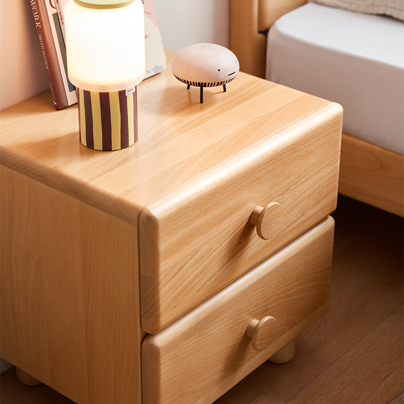 Linton Solid Beech Kids Bedside Table with Drawer 40cm – view 9