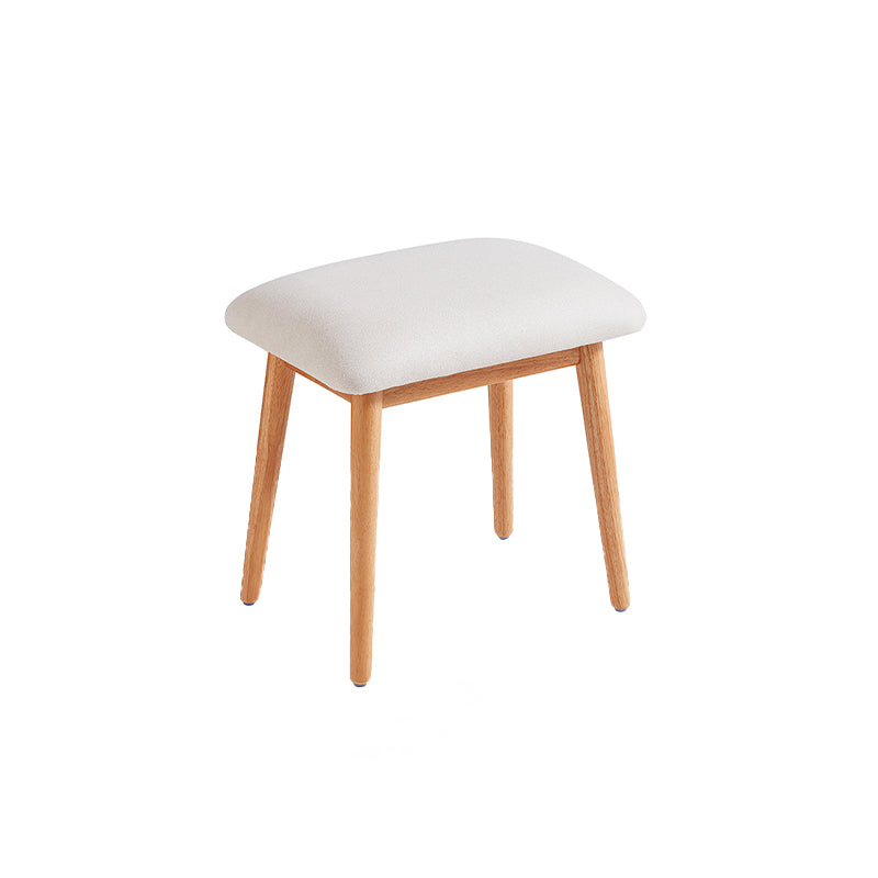 Lori white tech fabric makeup stool with rubberwood – view 4