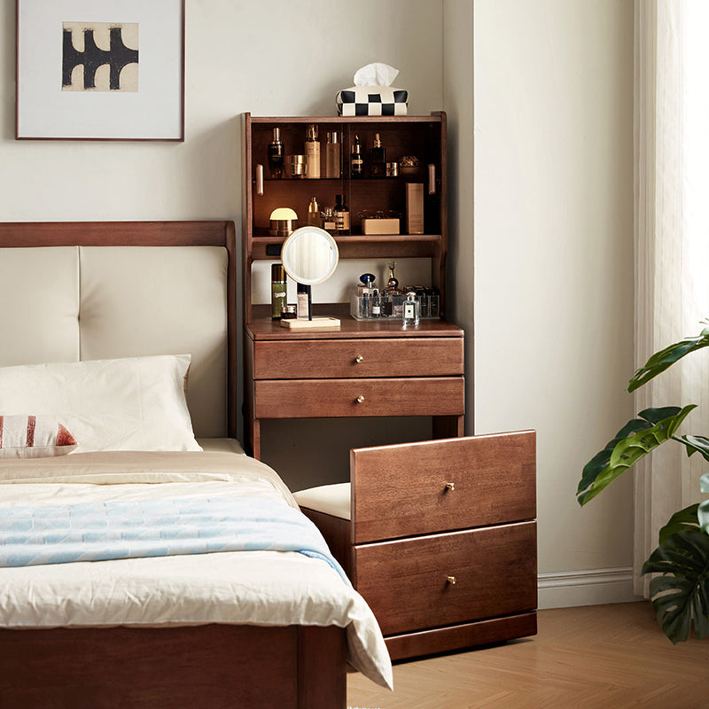 Lorraine rubberwood dressing table in walnut colour – view 2