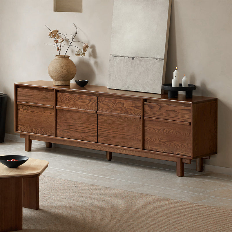 Madeleine wooden TV unit with drawers – Walnut, view 2