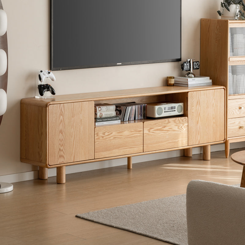Mainn FAS-Graded Solid American Oak TV Unit, Tall H65cm