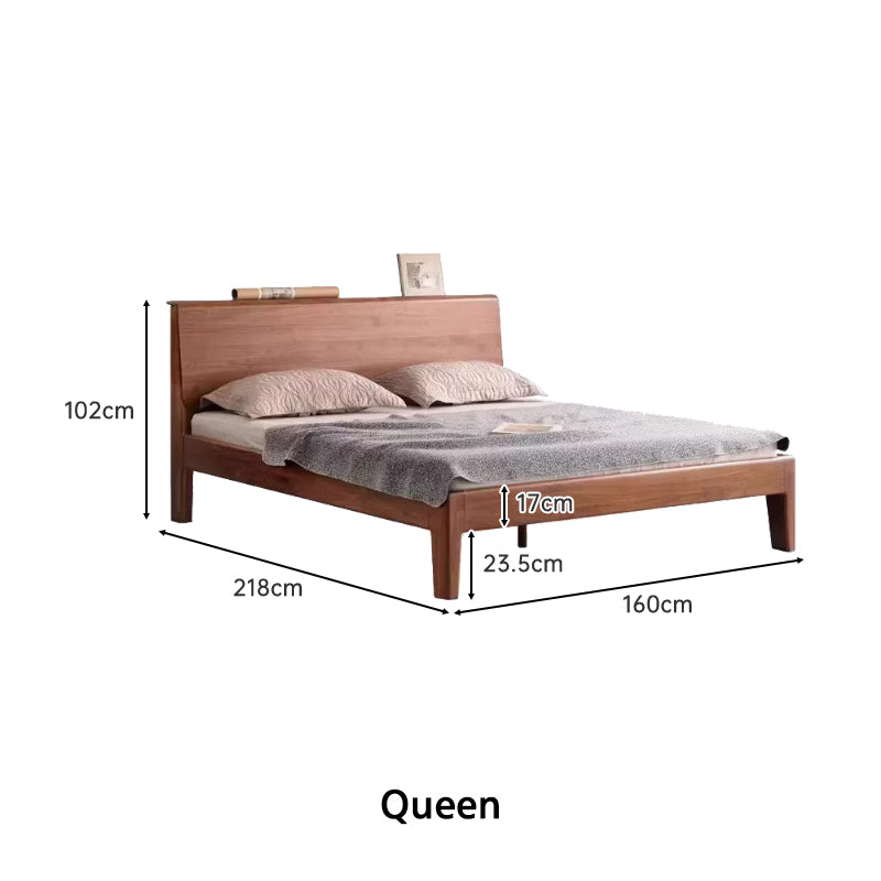 Marcellus solid black walnut bed frame in walnut finish – view 6