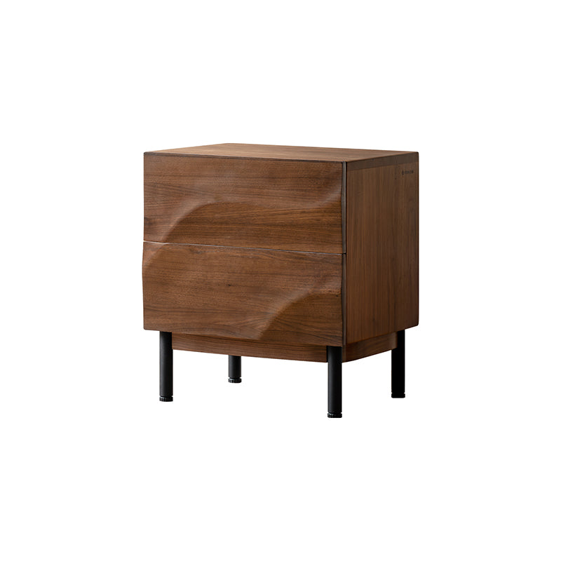 Maren Solid Black Walnut Bedside Table with Drawer 45cm – view 9