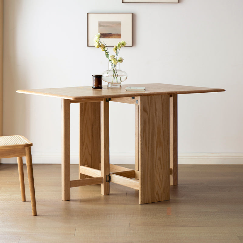 Mariah solid American oak extendable dining table in natural wood